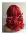 Synthetic lace front wig Wavy red medium hair