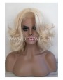 Synthetic lace front wig Wavy blond medium hair