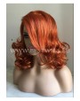 Synthetic lace front wig Wavy red medium hair