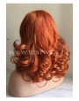 Synthetic lace front wig Wavy red medium hair