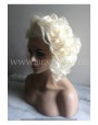 Synthetic lace front wig Wavy blond short hair