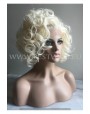 Synthetic lace front wig Wavy blond short hair