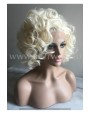Synthetic lace front wig Wavy blond short hair
