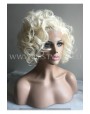 Synthetic lace front wig Wavy blond short hair