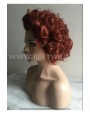 Synthetic lace front wig Wavy red colored short hair