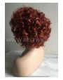 Synthetic lace front wig Wavy red colored short hair