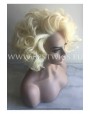 Synthetic lace front wig Wavy blond short hair