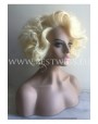 Synthetic lace front wig Wavy blond short hair