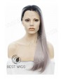 Synthetic lace front wig Stright blond long hair with dark roots