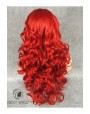 Synthetic lace front wig Wavy red long hair