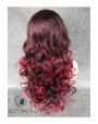 Synthetic lace front wig Wavy red long hair