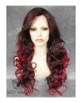 Synthetic lace front wig Wavy red long hair