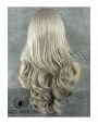 Synthetic lace front wig Wavy grey long hair