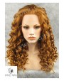 Synthetic lace front wig Curly chestnut long hair