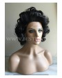 Synthetic lace front wig Wavy brown colored short hair Whitney style