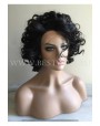 Synthetic lace front wig Wavy brown colored short hair Whitney style