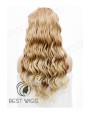 Synthetic lace front wig Wavy blond long hair